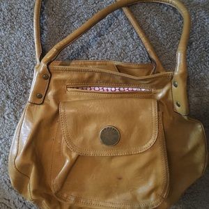 Mustard leather large purse
